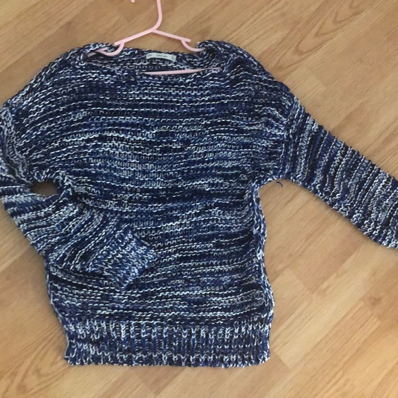 Zara Sweaters - Zara blue and white knit sweater size small